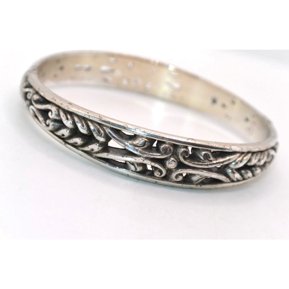 Brighton Silver Plated Scrollwork Hinged Bangle B… - image 6